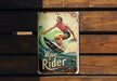 a sign on a wooden wall that says wave rider