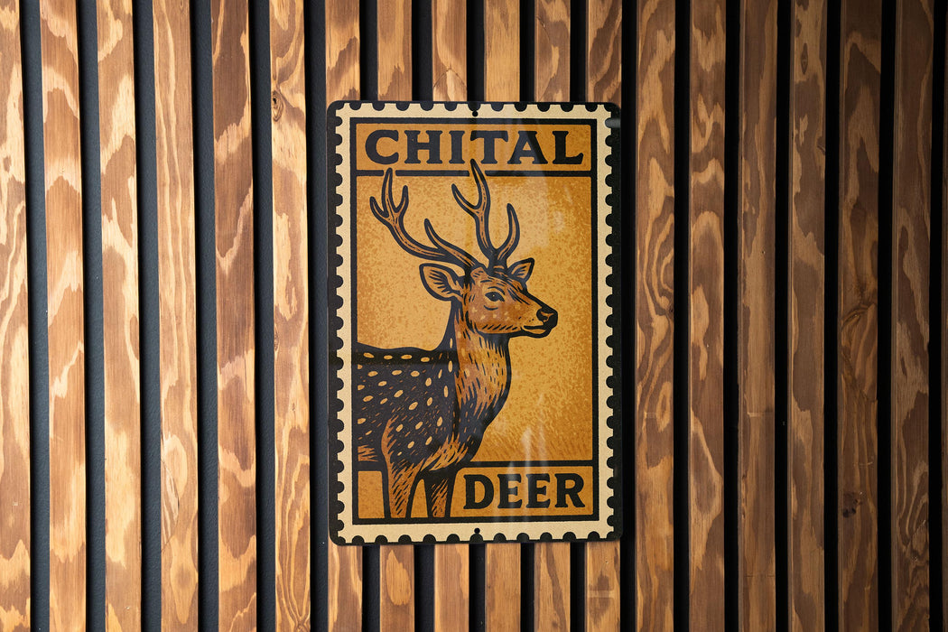 a deer with antlers, which is mounted on a wooden wall.