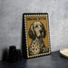 A metal stamp featuring an illustration of an English Setter dog, with the text "ENGLISH SETTER" and "20c" printed on it.