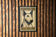 A bull terrier dog is depicted on a sign that reads "Forever USA Bull Terrier" against a wooden background.