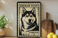 A framed poster of a Siberian husky dog, with the text "SIBERIAN HUSKY FOREVER" printed on it.