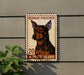 a German Pinscher dog, which is a breed of small, intelligent, and energetic dog known for its distinctive appearance and temperament.