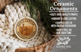Ceramic ornaments, specifically a Brice Canyon National Park ornament, are displayed in a basket with pine branches.
