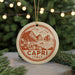 A circular ornament with a design depicting a coastal town and mountains, featuring the text "CAPRI ITALY" in the center.