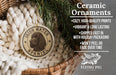 Ceramic ornaments featuring an Irish Water Spaniel, a breed of intelligent and affectionate dog, are displayed in a wicker basket.