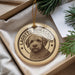 A circular ornament featuring a dog's portrait, with the text "LAGOTTO ROMAGNO" around the edge.