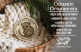 a ceramic ornament in a basket, with a mouse lemur design, and a description of the ornament's features.