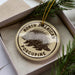 North American Por Ceramic Ornament – Round Stamp Style Wildlife Art, Rustic Animal Christmas Tree Decoration