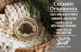 Ceramic ornaments, featuring a porcupine design, are displayed in a wicker basket.