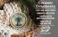 Ceramic ornaments, featuring a sea anemone design, are displayed in a woven basket.