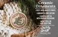 Ceramic ornaments, specifically a ceramic gecko ornament, are displayed in a wicker basket.
