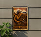 a sign depicting a man harvesting wheat, with the text "Wheat Harvest" prominently displayed.