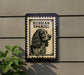 a sign with a picture of a Russian Spaniel dog.