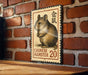 A vintage-style Chinese stamp featuring a hamster, with the text "CHINESE HAMSTER 20" printed on it.