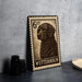 A metal stamp featuring a dog's portrait, with the text "WETTERHOUN" printed on it.