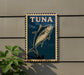a sign with the word "Tuna" on it, along with a picture of a tuna fish.