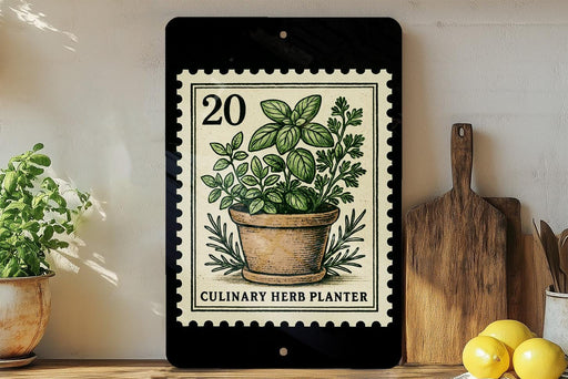 a culinary herb planter with a potted plant, a wooden cutting board, and some lemons on a shelf.