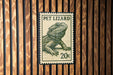 A 20-cent postage stamp featuring a detailed illustration of a pet lizard.