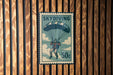 A vintage postage stamp featuring a skydiving scene with a parachutist and the text "SKydiving 50c".