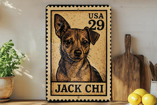 A wooden shelf displaying a framed image of a dog, a wooden cutting board, and some lemons.