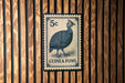 A postage stamp featuring a guinea fowl, with the text "GUINEA FOWL" printed on it.