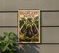 a sign with the word "EGGPLANT PATCH" on it, hanging on a wall next to a plant.