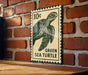 Green Sea Turtle Metal Sign Vertical | Coastal Beach Wall Art | Vintage Stamp Style Ocean Decor | Sea Life Aluminum Sign