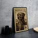 A metal stamp featuring a dog on a mountain landscape, with the text "MOUNTAIN CUR" and the denomination "8c".