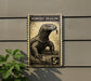 A black and white stamp-like image of a Komodo dragon, with the text "KOMODO DRAGON" and a value of 5 cents.