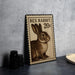 A metal stamp featuring an illustration of a rabbit, with the text "REX RABBIT 20c" printed on it.