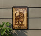 A sign featuring a picture of a Bengal cat, with the text "BENGAL CAT" and "FREVER USA" printed on it.