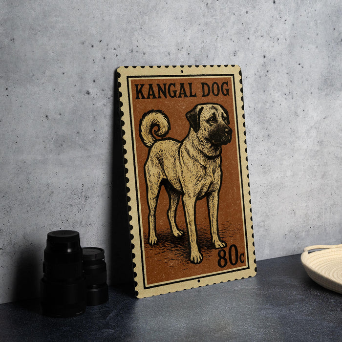A metal stamp featuring a kangal dog, with a price of 80 cents.