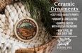 Ceramic ornaments, Great Sand Dunes National Park, and pine branches are displayed in a woven basket.