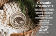 Ceramic ornaments, a Loggerhead Turtle, and a basket of pine needles are featured in the image.