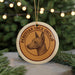 A round ornament featuring a Peruvian Inca orchid dog, with the text "PERUVIAN INCA ORCHID" around the dog's head.