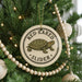 A Christmas tree decorated with ornaments, including a round ornament with a turtle design and the text "RED-EARED SLIDER".