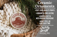 Ceramic ornaments, a wicker basket, and a pine branch are featured in the image.