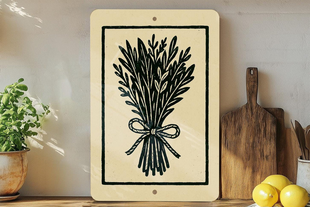 a wooden cutting board, a potted plant, and a bowl of lemons on a shelf.