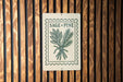 a sign with the text "SAGE + PINE" and an illustration of a plant, mounted on a wooden wall.