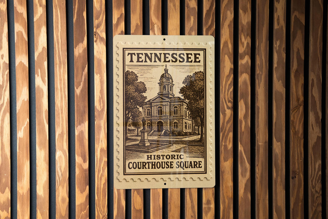 A sign for the Historic Courthouse Square in Tennessee.