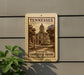 A sign for the historic courthouse square in Tennessee, featuring an illustration of the building and the words "Historic Courthouse Square" printed on it.
