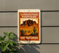 A sign for "Superstition Mountains" and "Lost Dutchman" is displayed on a wall, with a cactus image in the background.