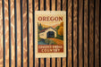 a sign for the Covered Bridge Country, which is located in Oregon.