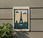 a sign with a picture of the Eiffel Tower, which is a famous landmark in Paris, France.