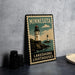 A Minnesota-themed metal sign featuring a lighthouse and the text "Lakeshore Lighthouses" is displayed on a gray countertop.