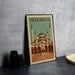 A metal stamp featuring an illustration of the Blue Mosque in Istanbul, Turkey.
