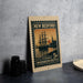 A vintage postage stamp from New Bedford, Massachusetts, featuring a sailing ship on the water.