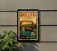 A postage stamp from Duluth, Minnesota, featuring a bridge and boats on the water.