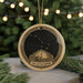 A decorative ornament featuring a starry night sky and a lighthouse, with the text "The Little Dipper" below the image.