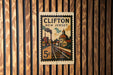 A vintage postage stamp from New Jersey featuring a cityscape with a train track and a dome-shaped building.